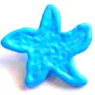 Starfish button turquoise 2.5cm