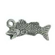 Metal Bass (fish) charm