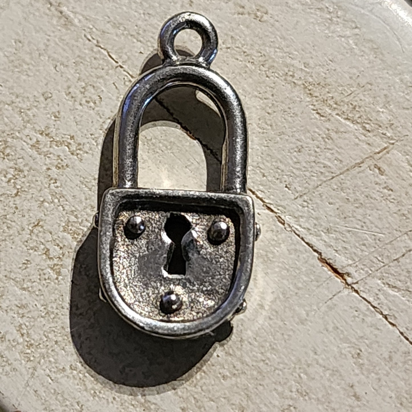 Metal padlock charm