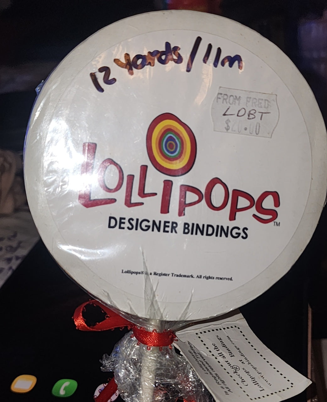 Lollipop bias binding - 12 yards Queen bed size