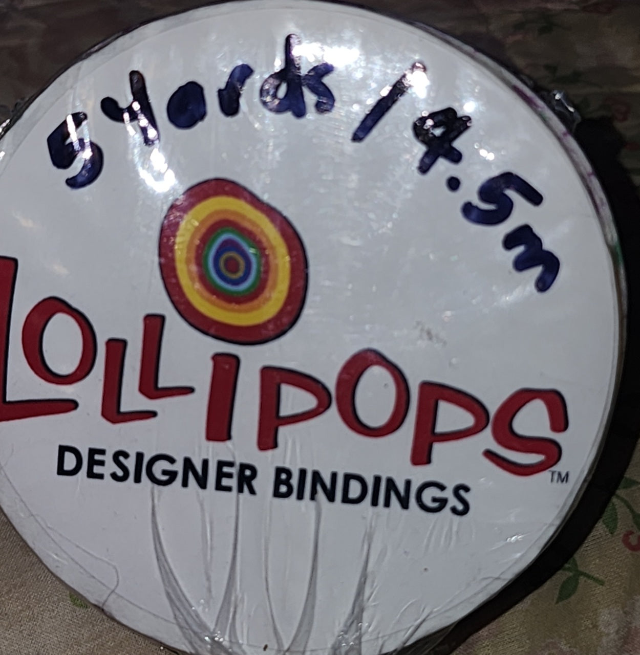 Lollipop bias binding lavender floral 5 yards/4.5m - cot size