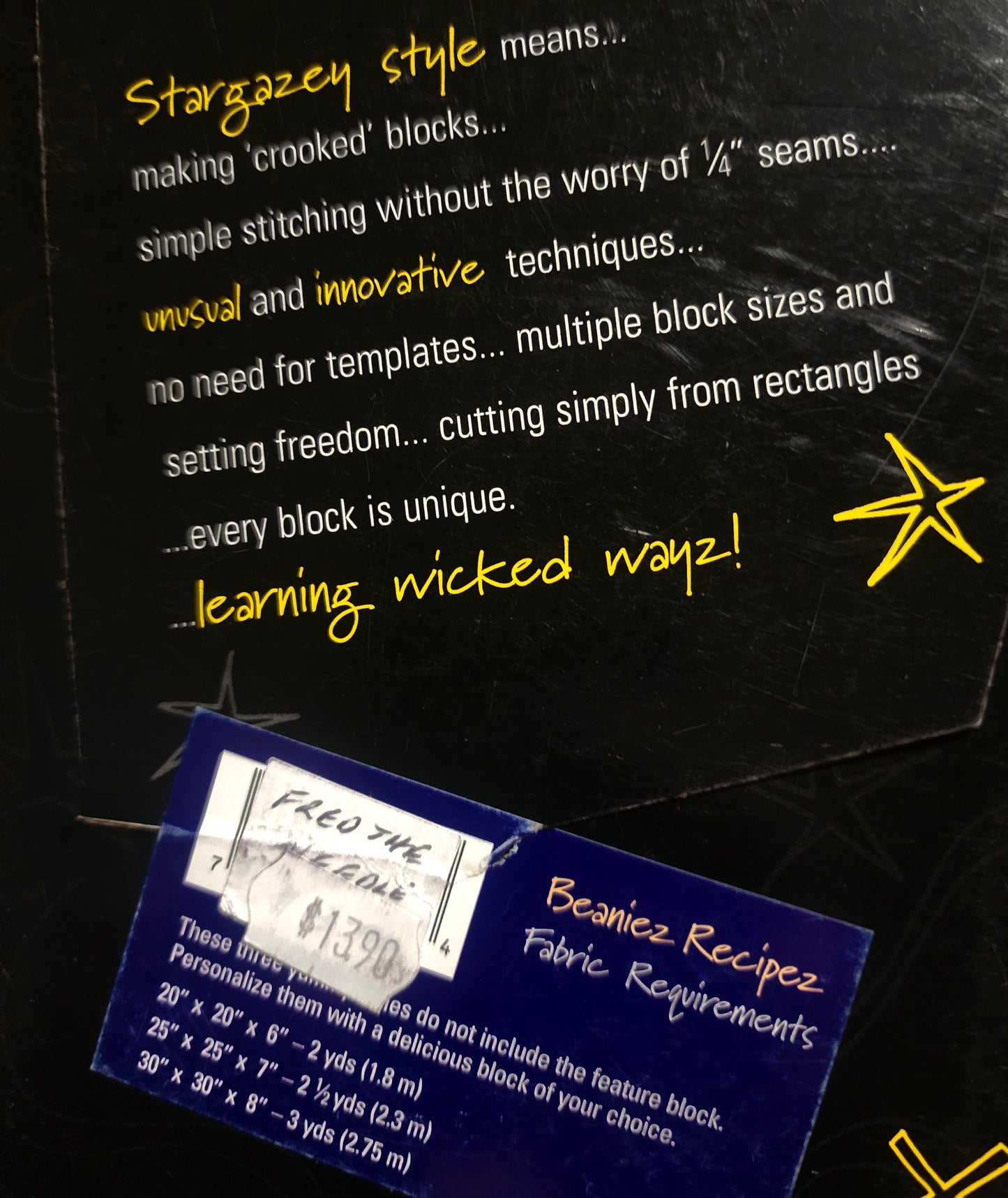 Beaniez Recipez cushion pattern by Stargazey Quilts (Jan Mullen)