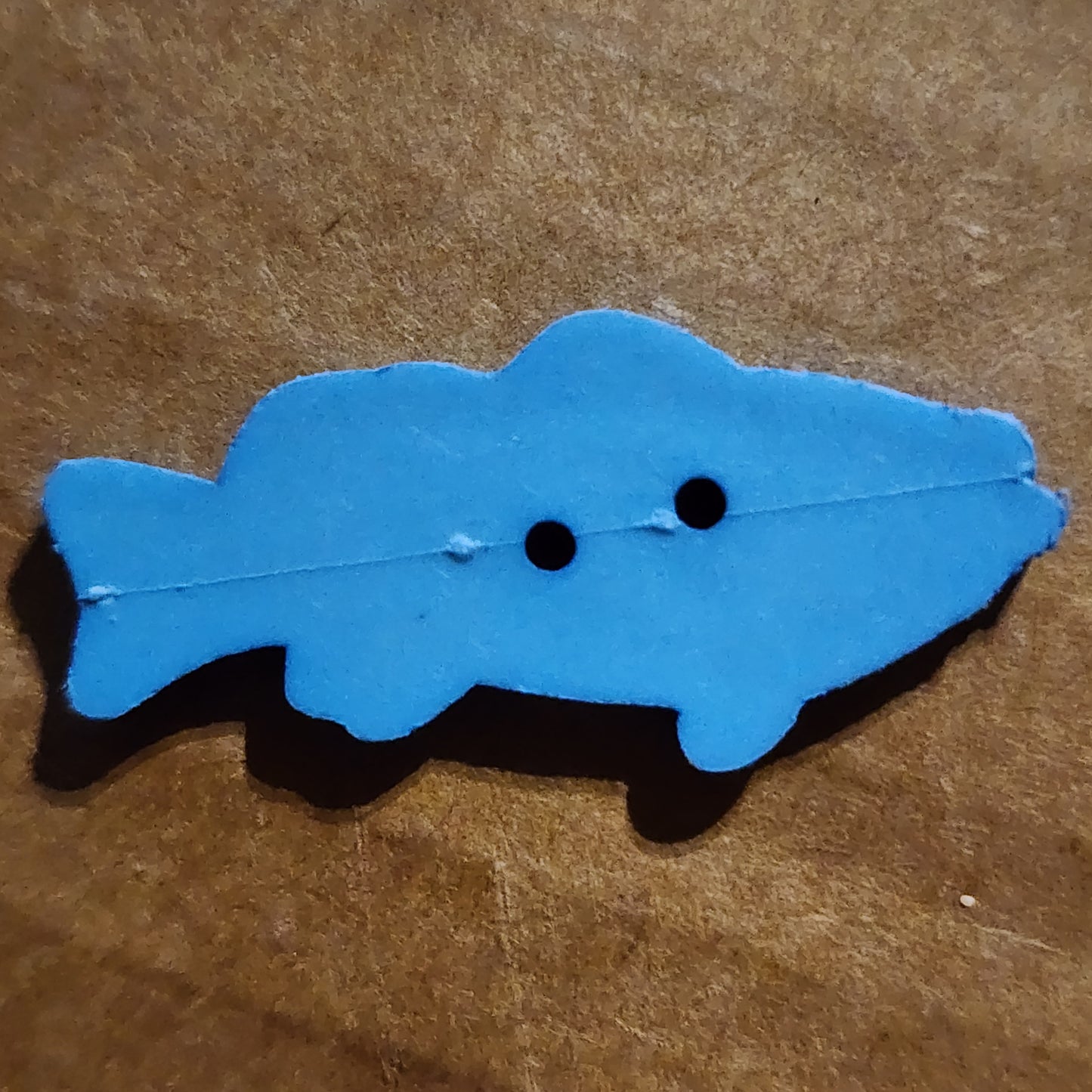 Fish Button Blue 3.5cm long