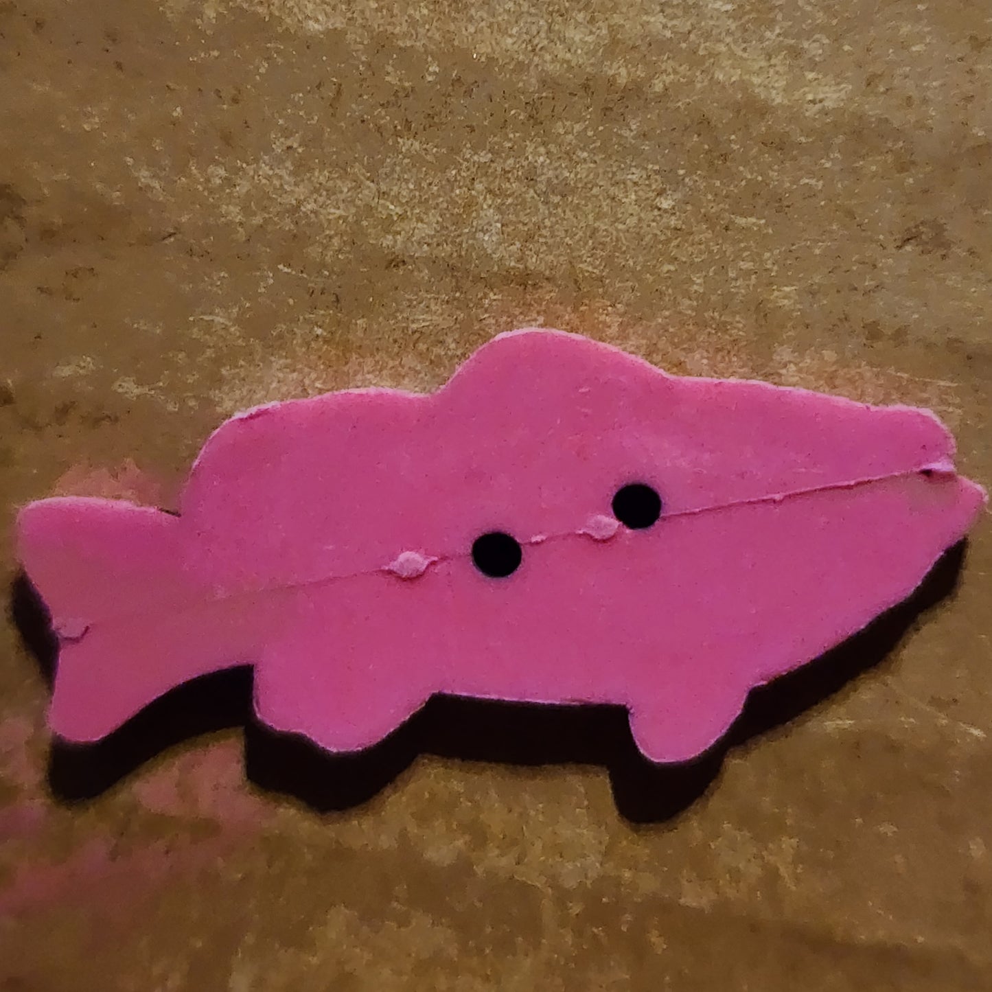 Fish Button Hot Pink 3.5cm long