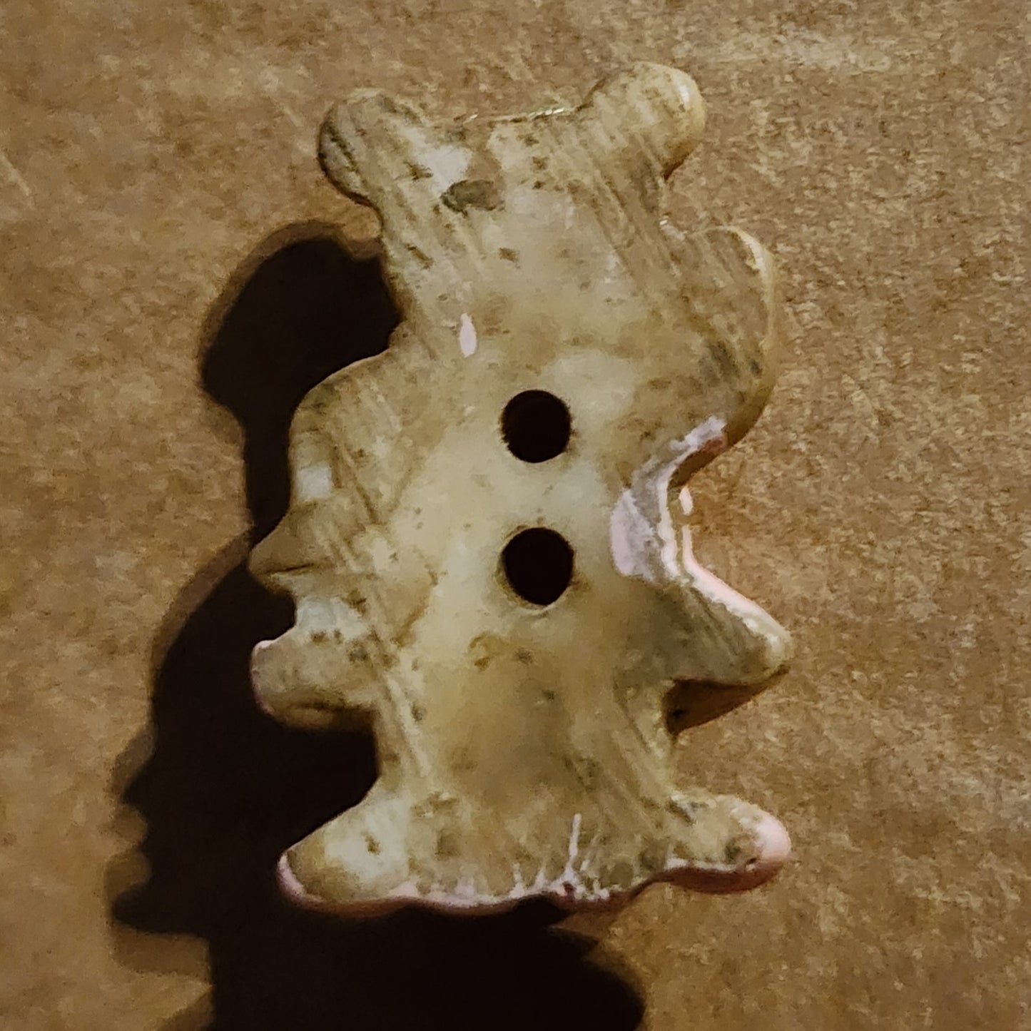 Pink ballet bear button 2.3cm high