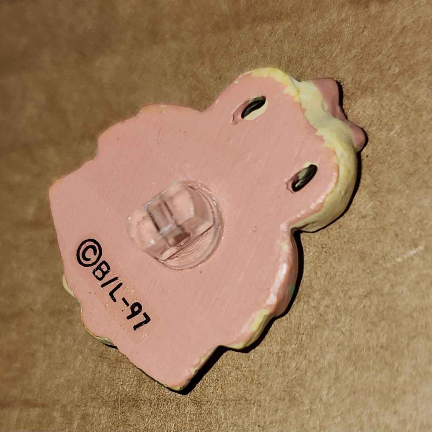 Pink carrot dress bunny button 2.5cm high