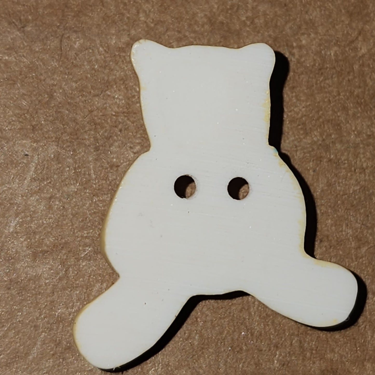 Floral bear button cream 2cm high