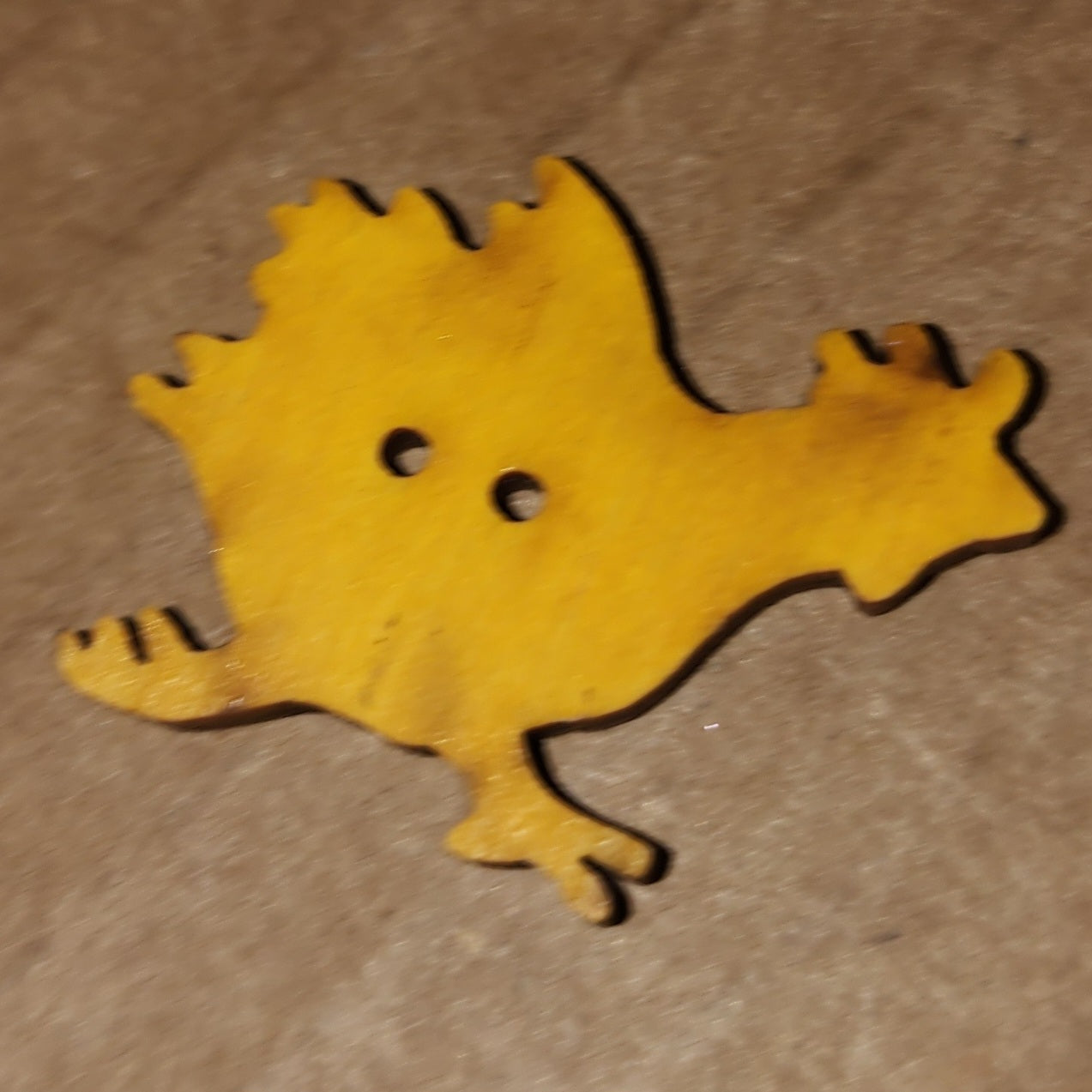 Wooden Running Chicken Button 2.5cm long