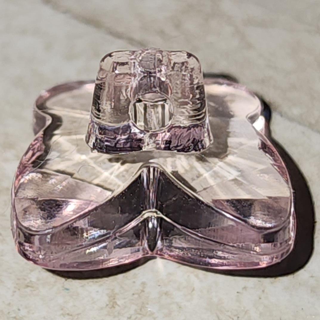 Clear pink butterfly button 18mm wide