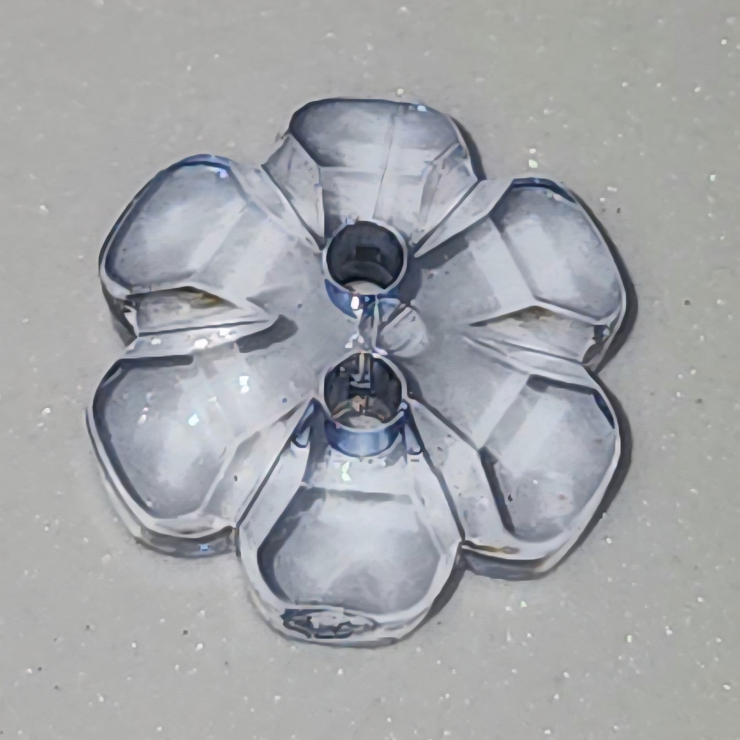 Clear Flower Button steel blue 1.5cm
