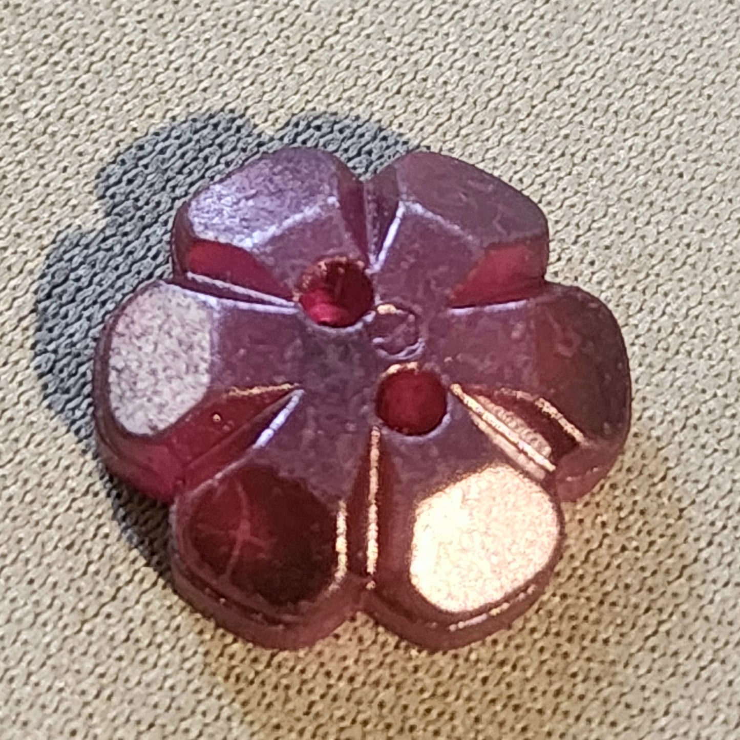 Frosted flower button dark burgundy 1.5cm