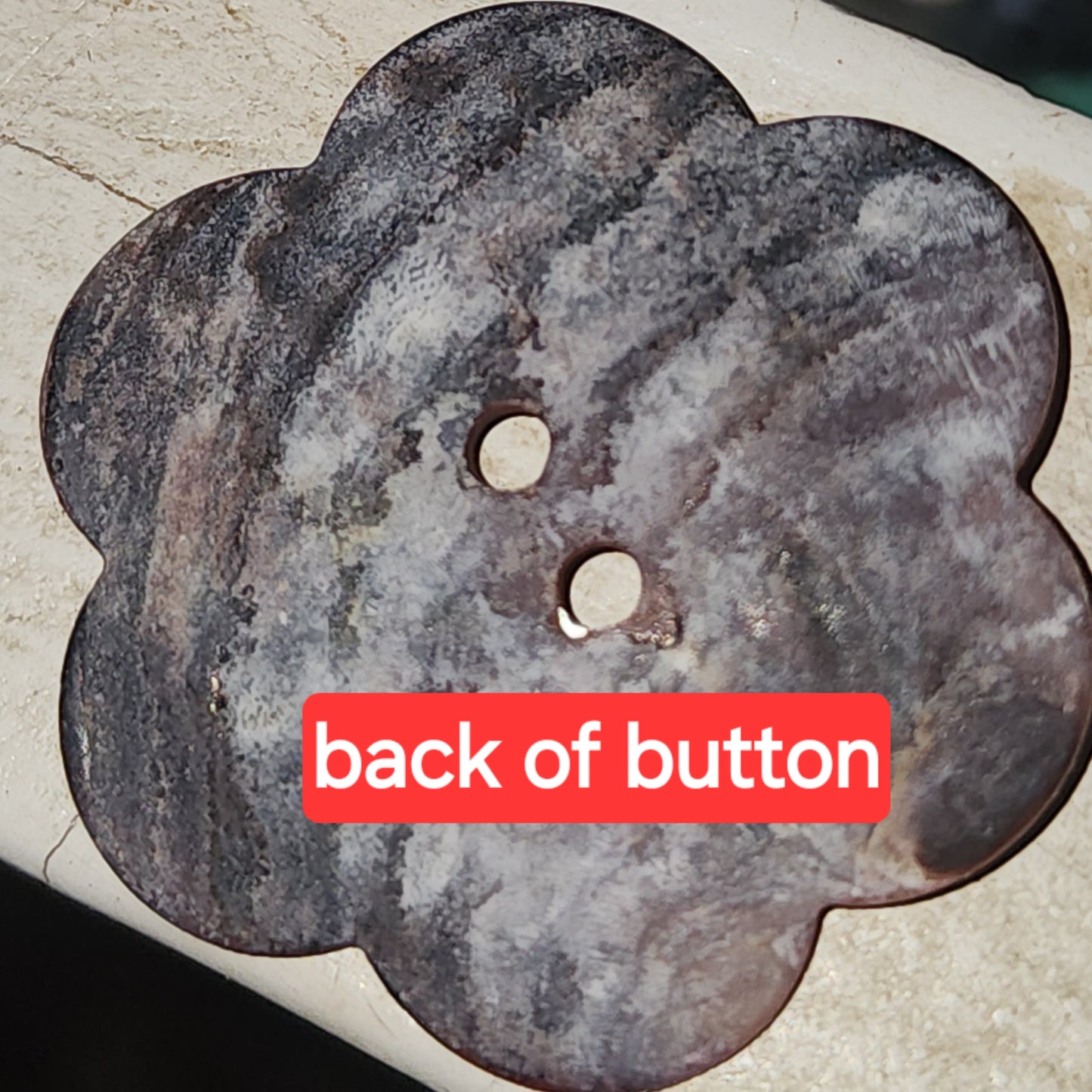 Large pink mother of pearl flower button 33mm