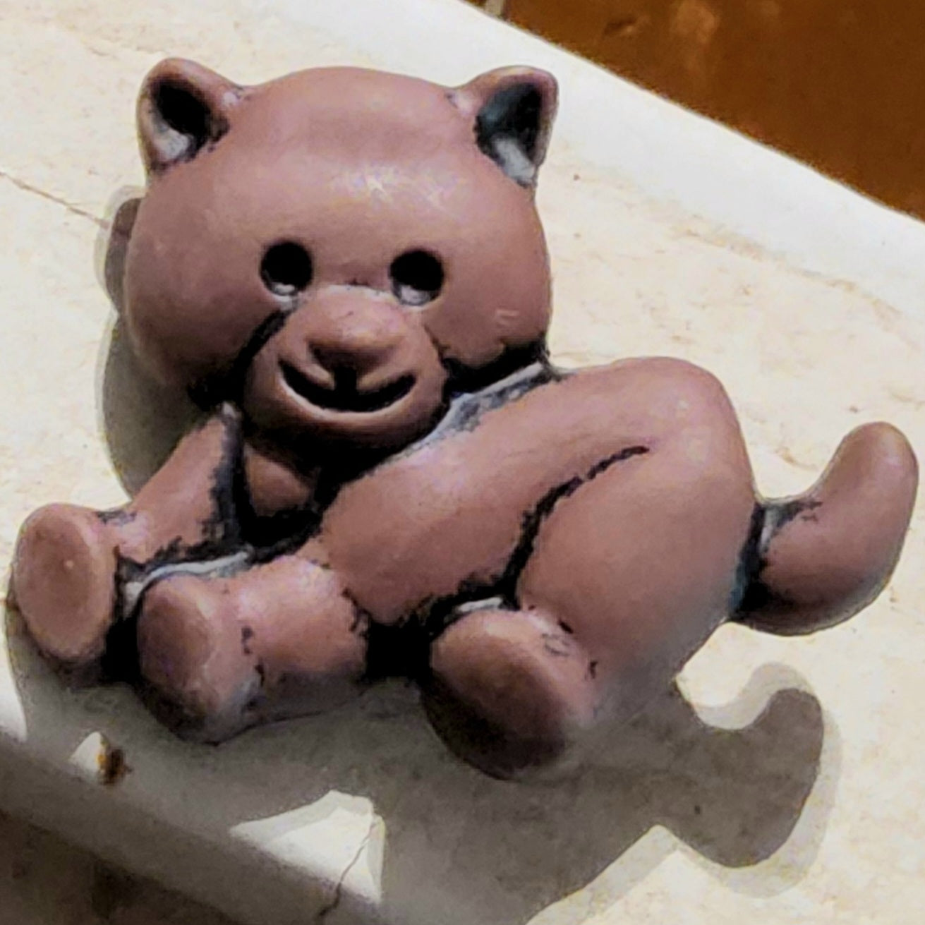 Baby brown bear button