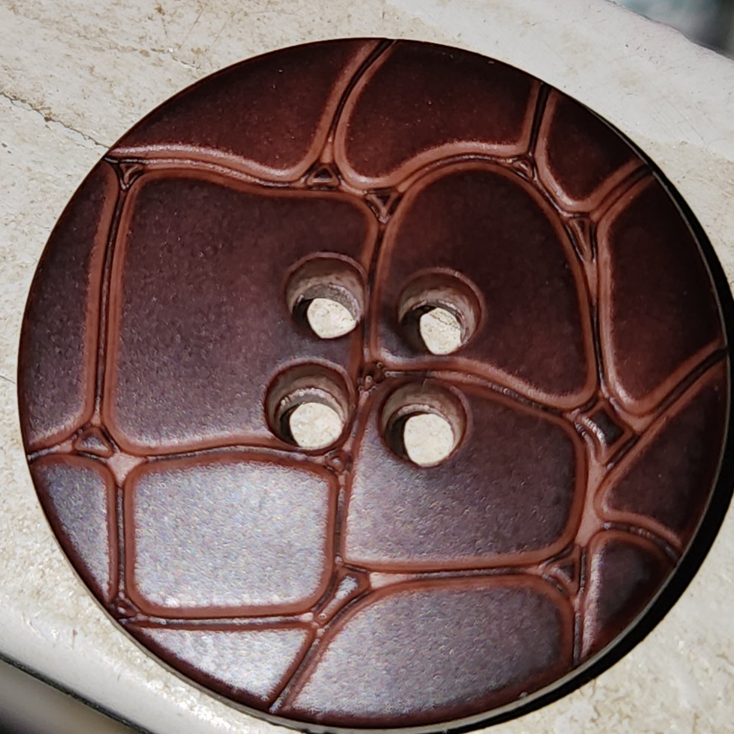 Round leather button 22ml flat