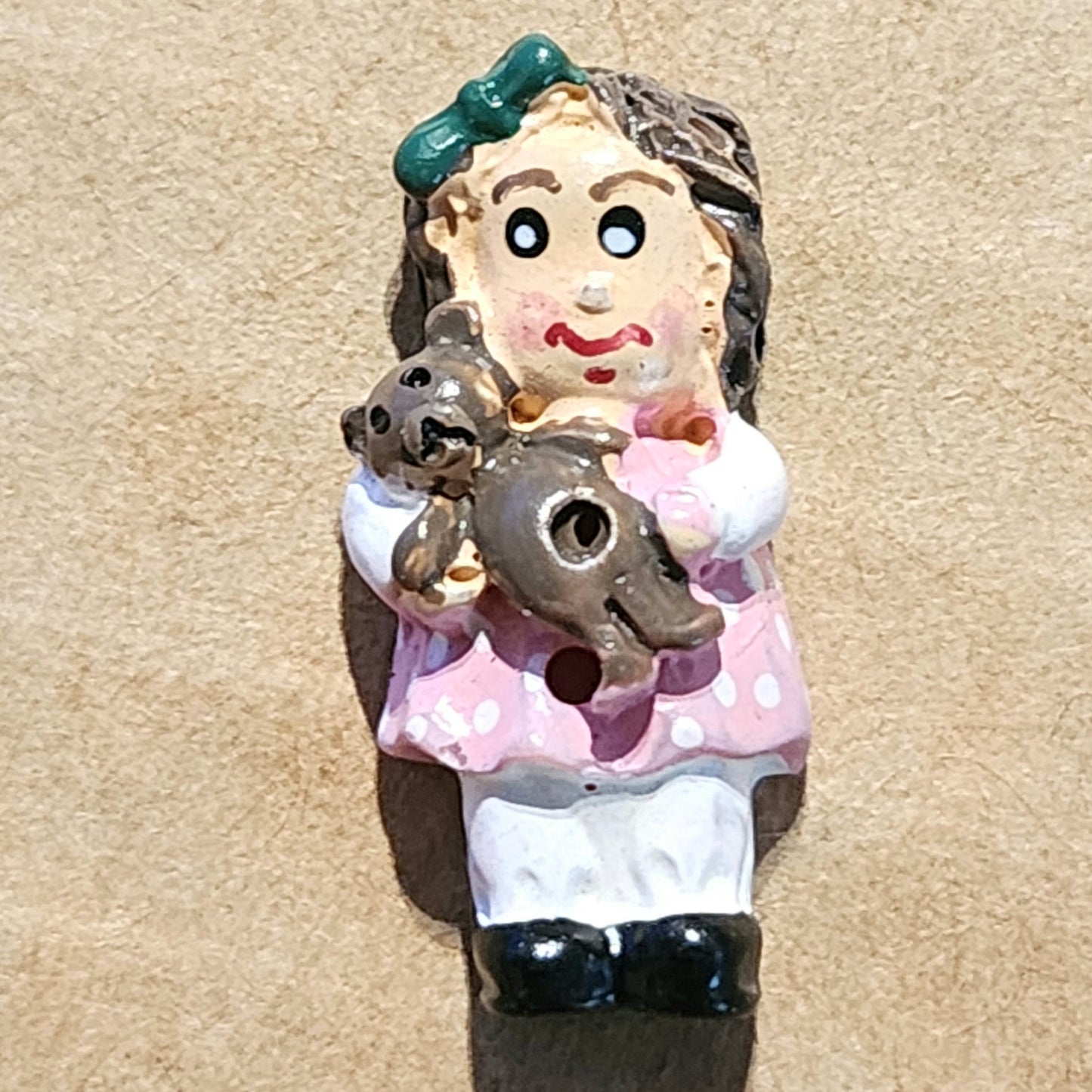 Little doll button - black girl or white girl 20mm high