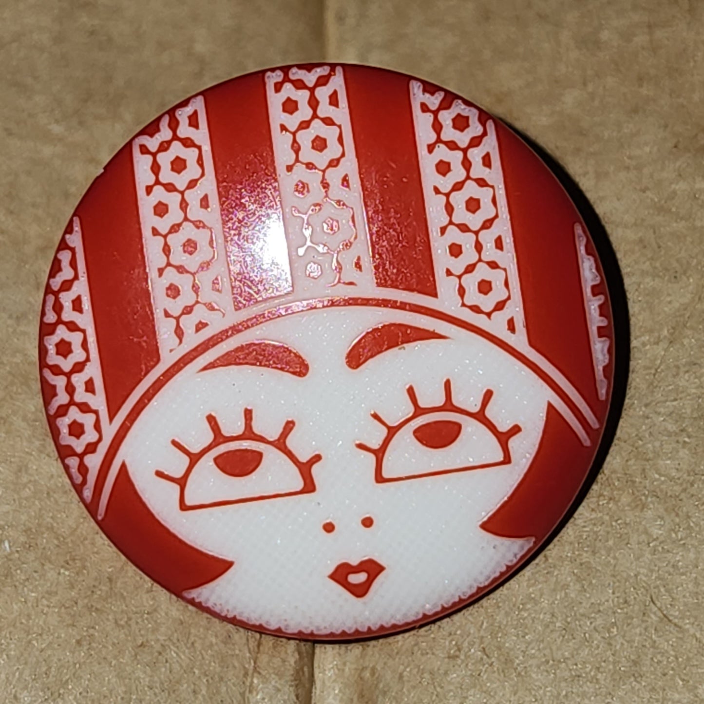 Flapper Girl Face 20mm - 2 styles (round)