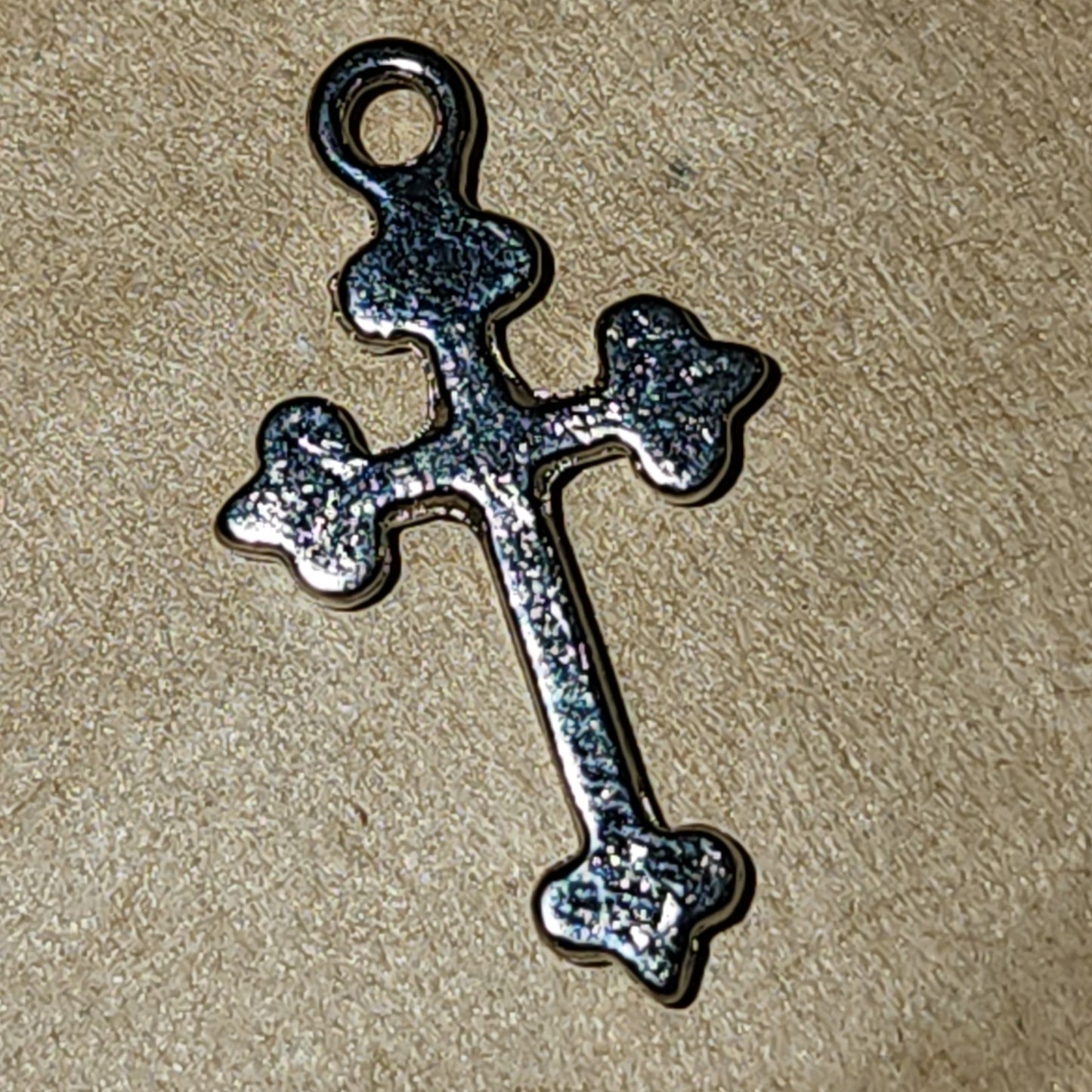 Metal cross charm 17mm high