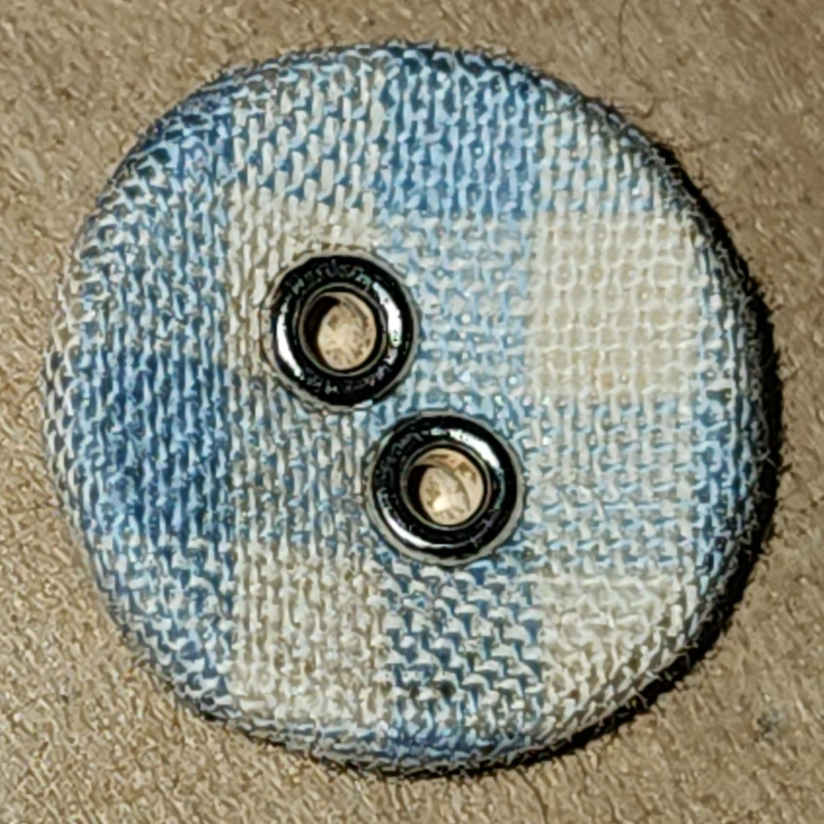 Round gingham button 14mm - 4 colours