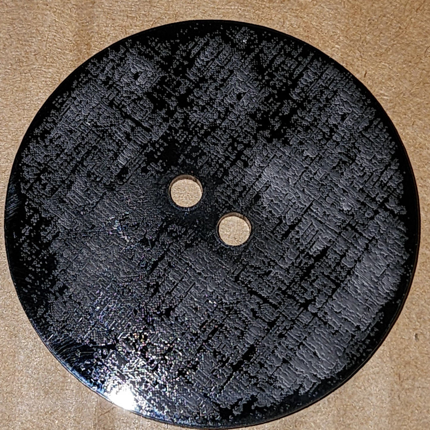 Large 50mm round rustic distressed buttons - black and brown
