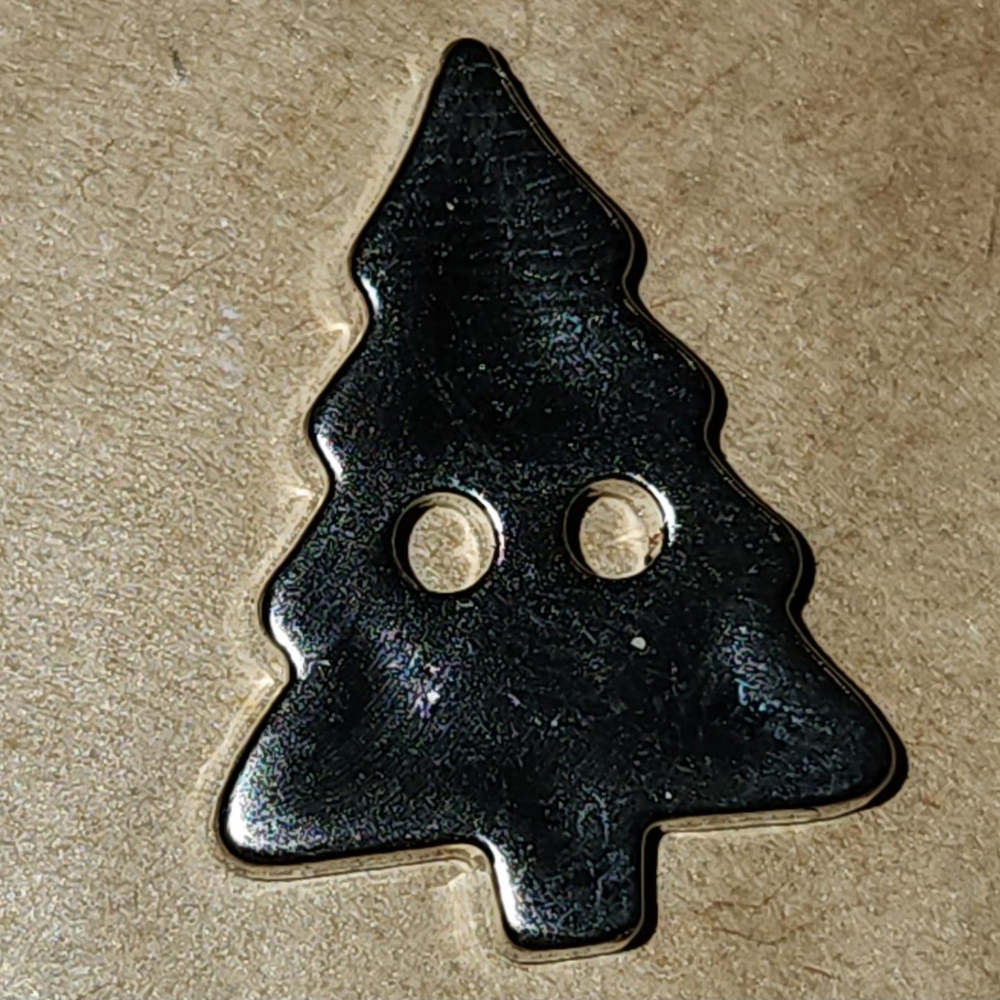 Christmas tree button - silver or green
