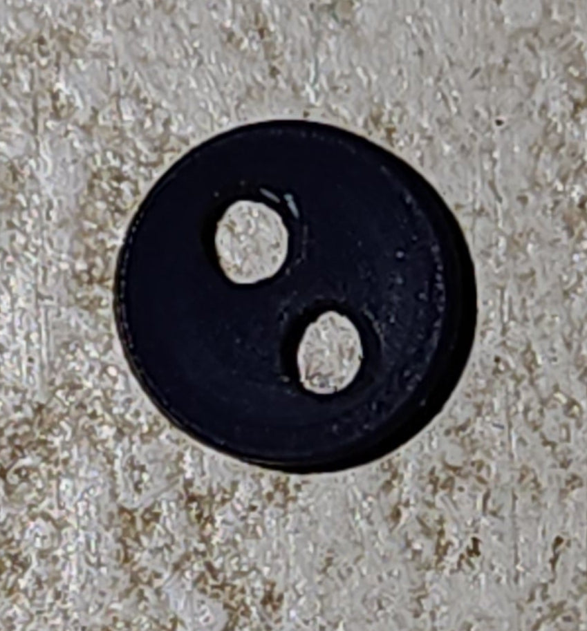 Tiny round black matte button 4-5mm