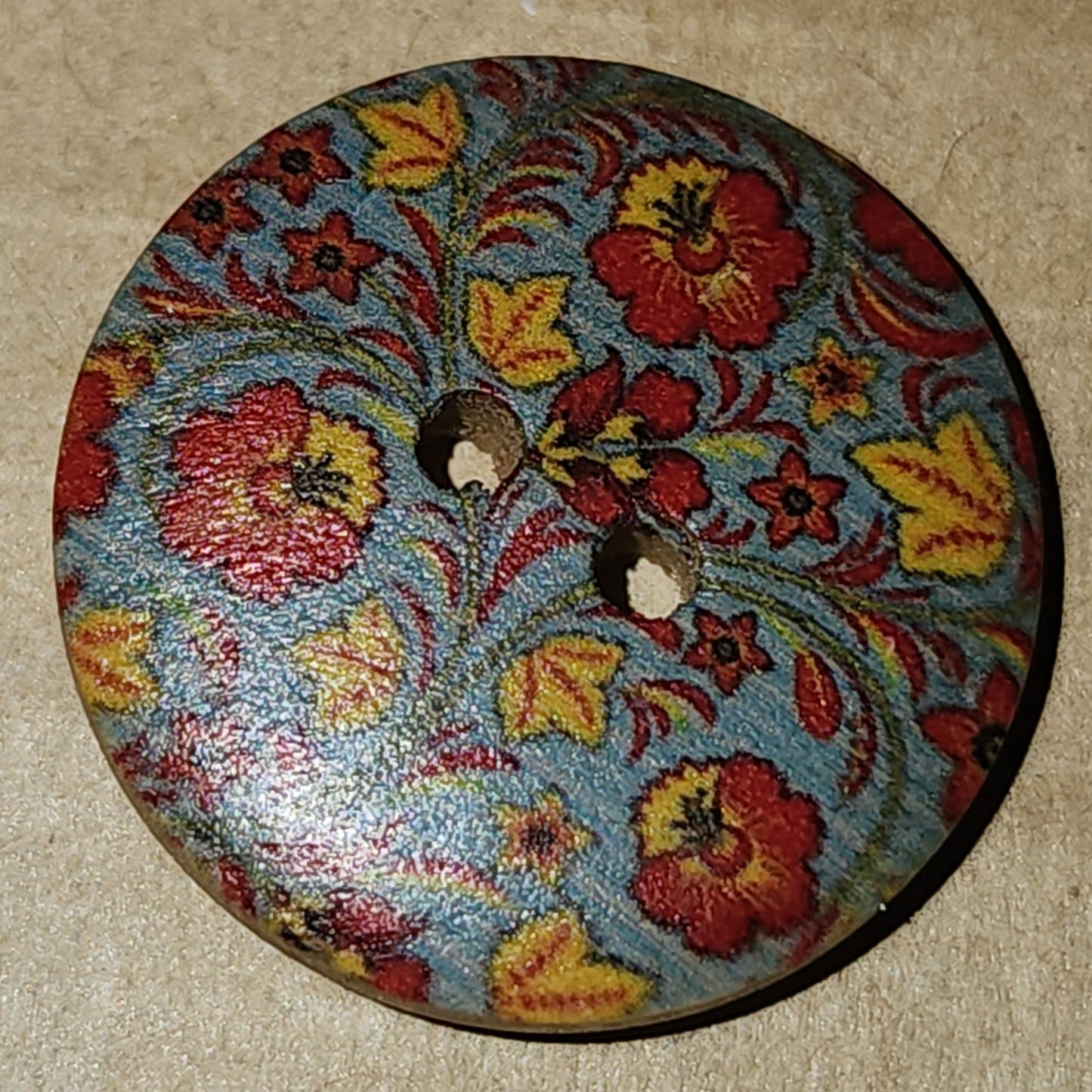 25mm wooden printed buttons - 4 designs