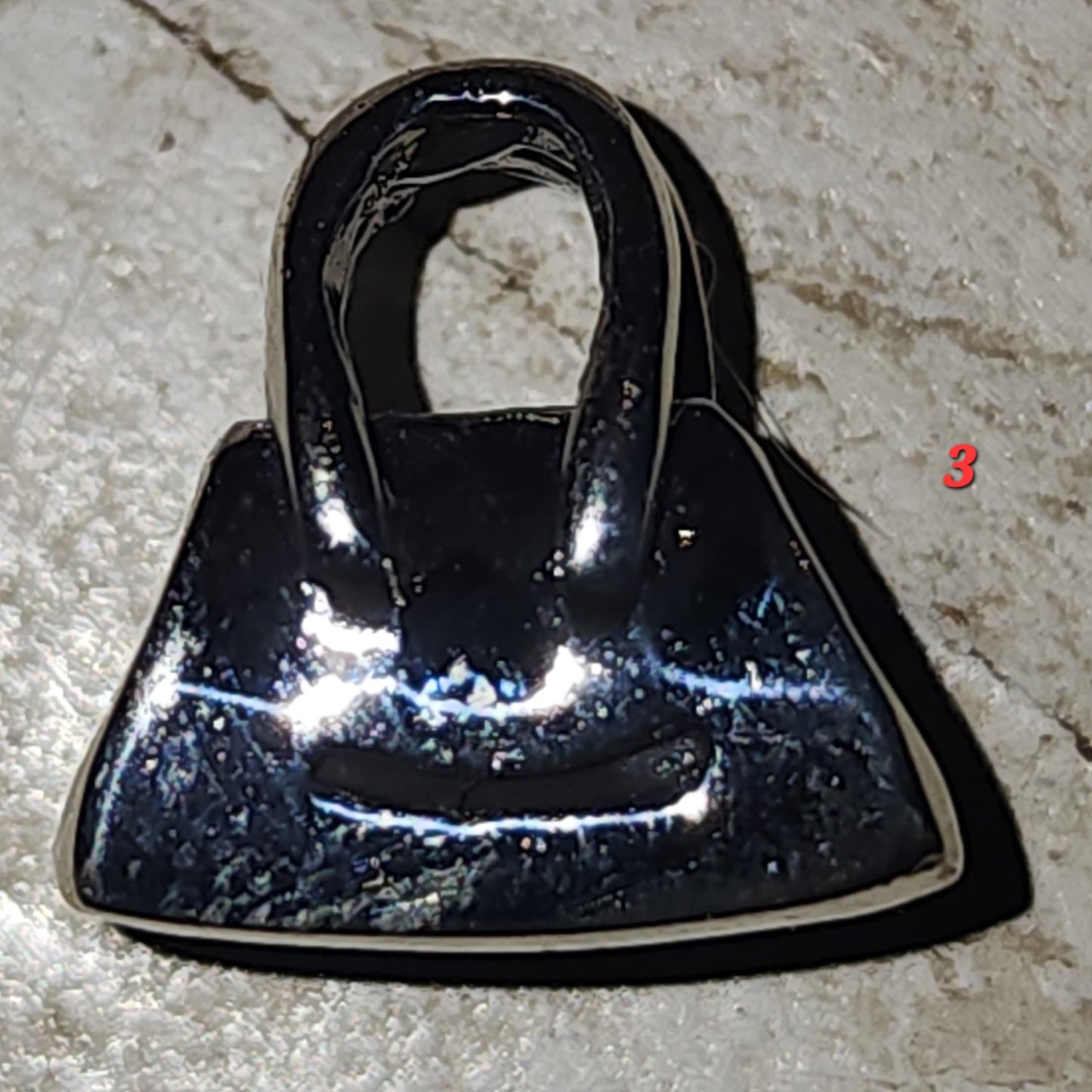 Sterling silver handbag bead 12mm