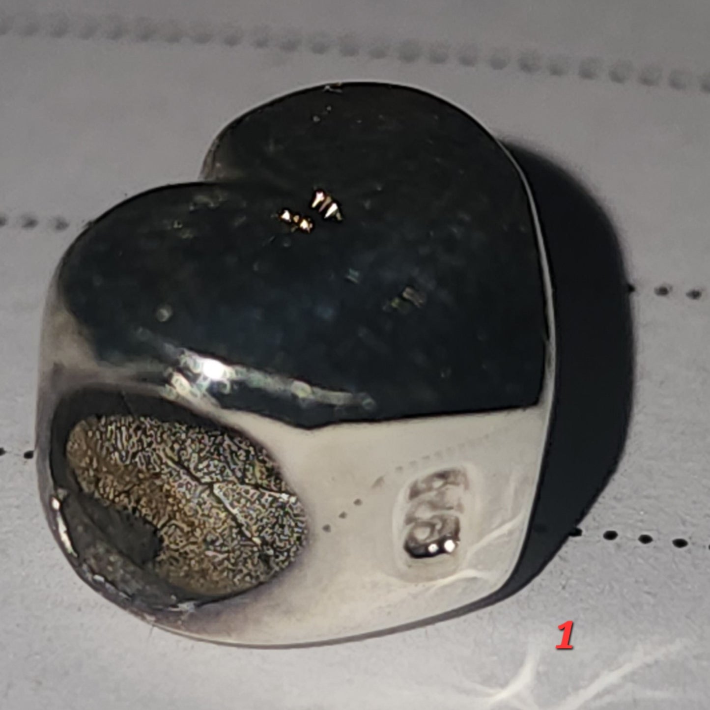 Sterling silver heart bead 10mm