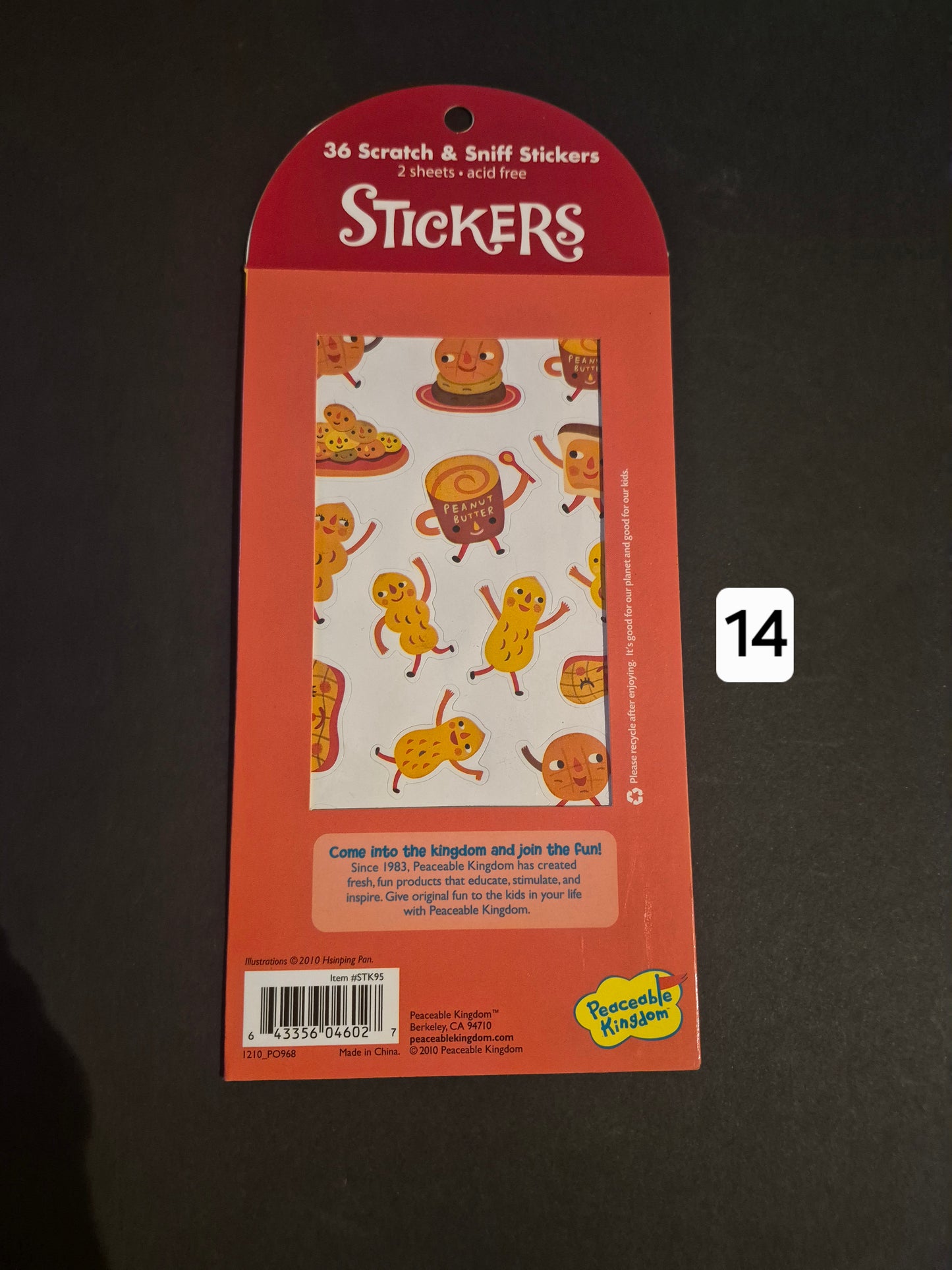 Scratch & sniff peanut butter stickers