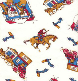 Cowboys & General Store - white background RJR Fabrics