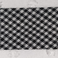 Polycotton Bias Binding 25mm Black Gingham