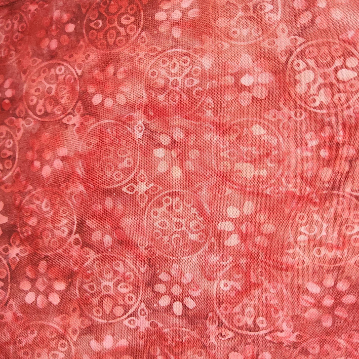 Batik - Tonga crimson patterned circles 6910