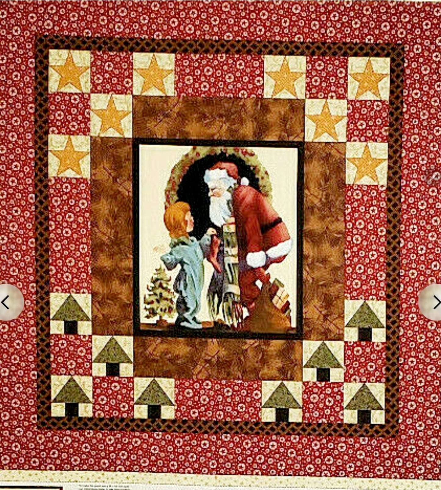 Cover Story Santa Christmas Fabric Quilt Panel RJR by Thimbleberries 36 X 44""