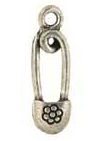 Metal safety pin charm