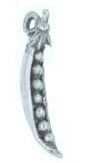 Metal pea pod (peas) charm