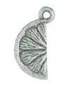 Metal lemon or orange slice charm