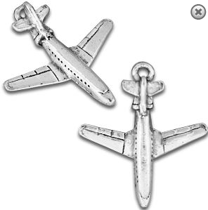Metal jet plane charm (aeroplane)