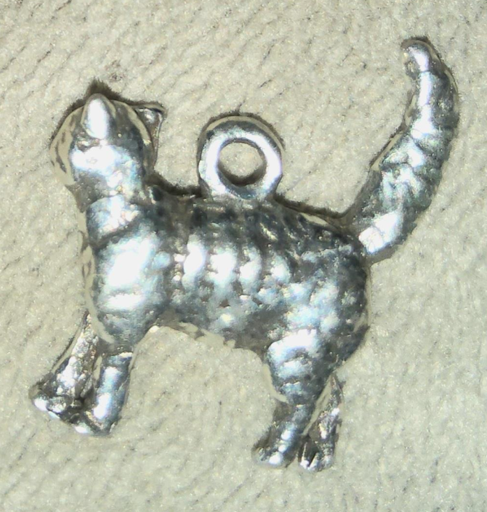 Metal Walking Cat charm