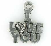 Metal I Love You charm