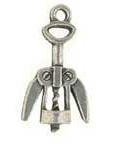 Metal corkscrew charm