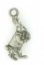 Metal Easter Bunny charm