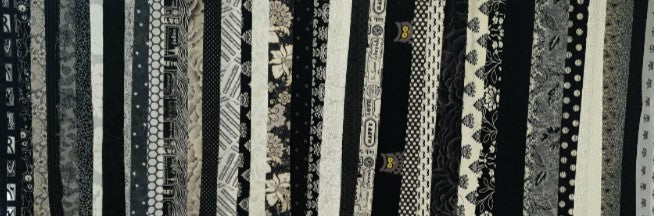 Black White Grey Jelly Roll - 40 pieces