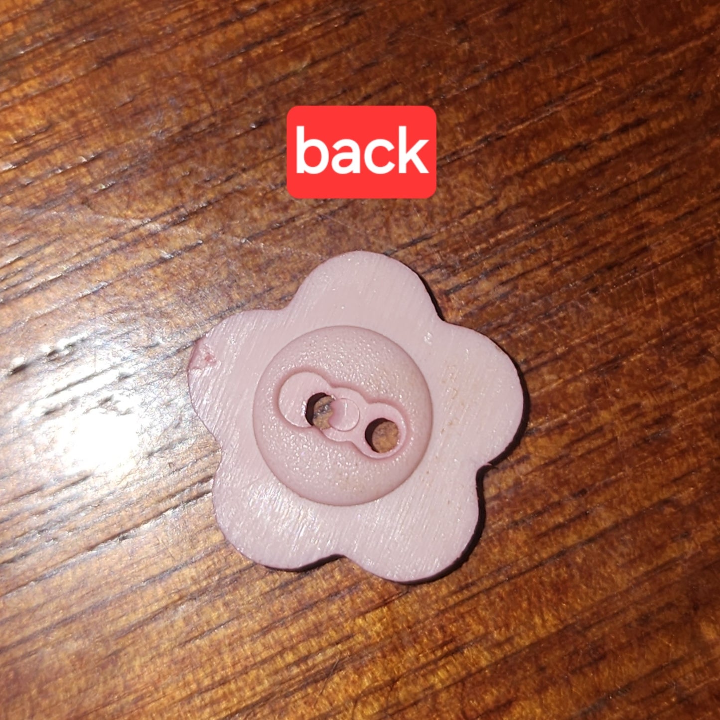 Flower Button recessed petals light pink 1.5cm