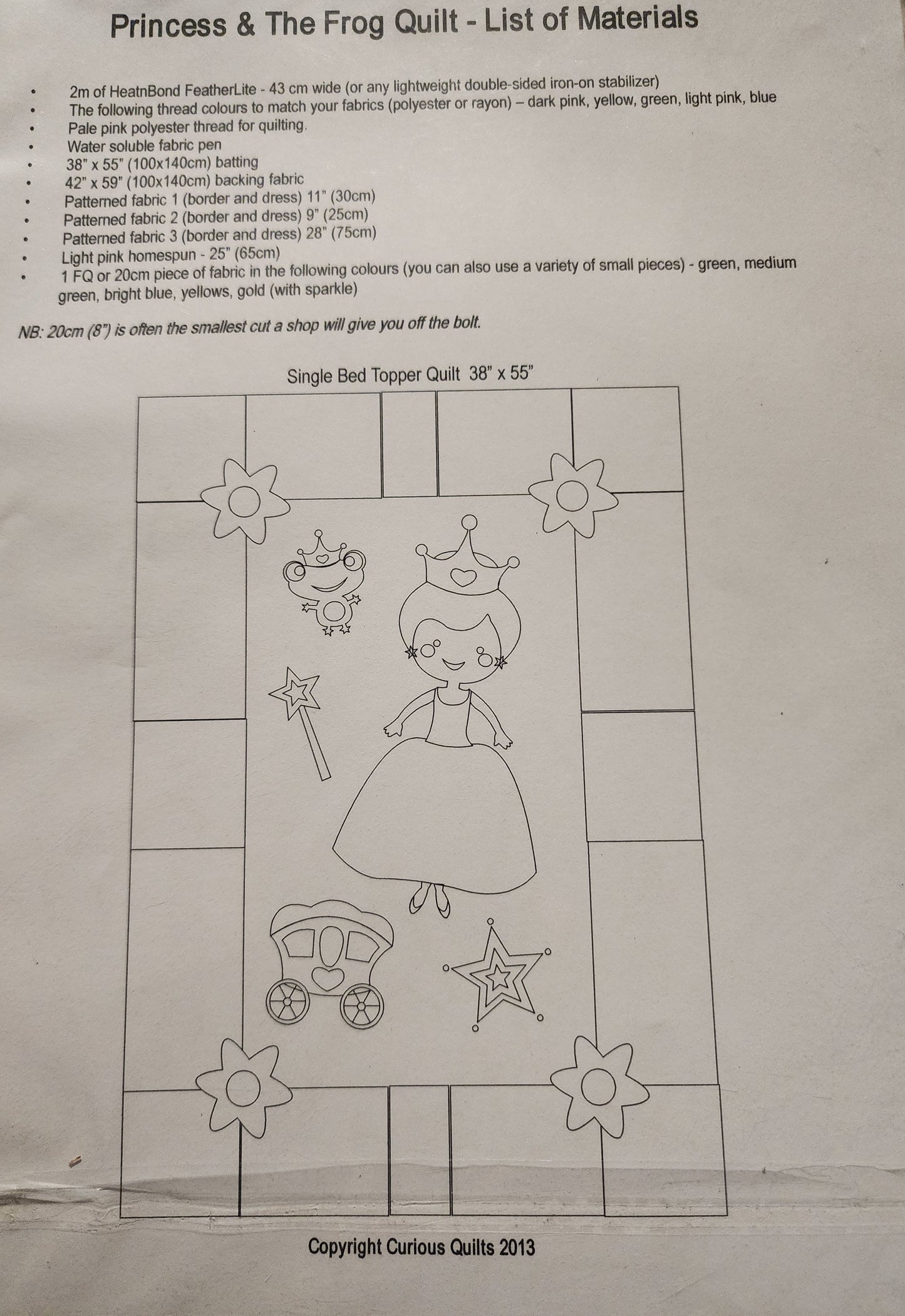 Princess & the Frog Quilt Pattern by Curious Quilts