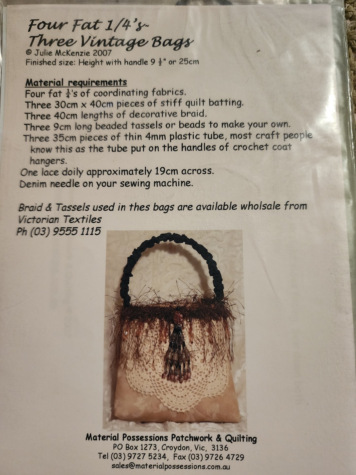 Four Fat 1/4's THREE VINTAGE BAGS by Material Possessions *