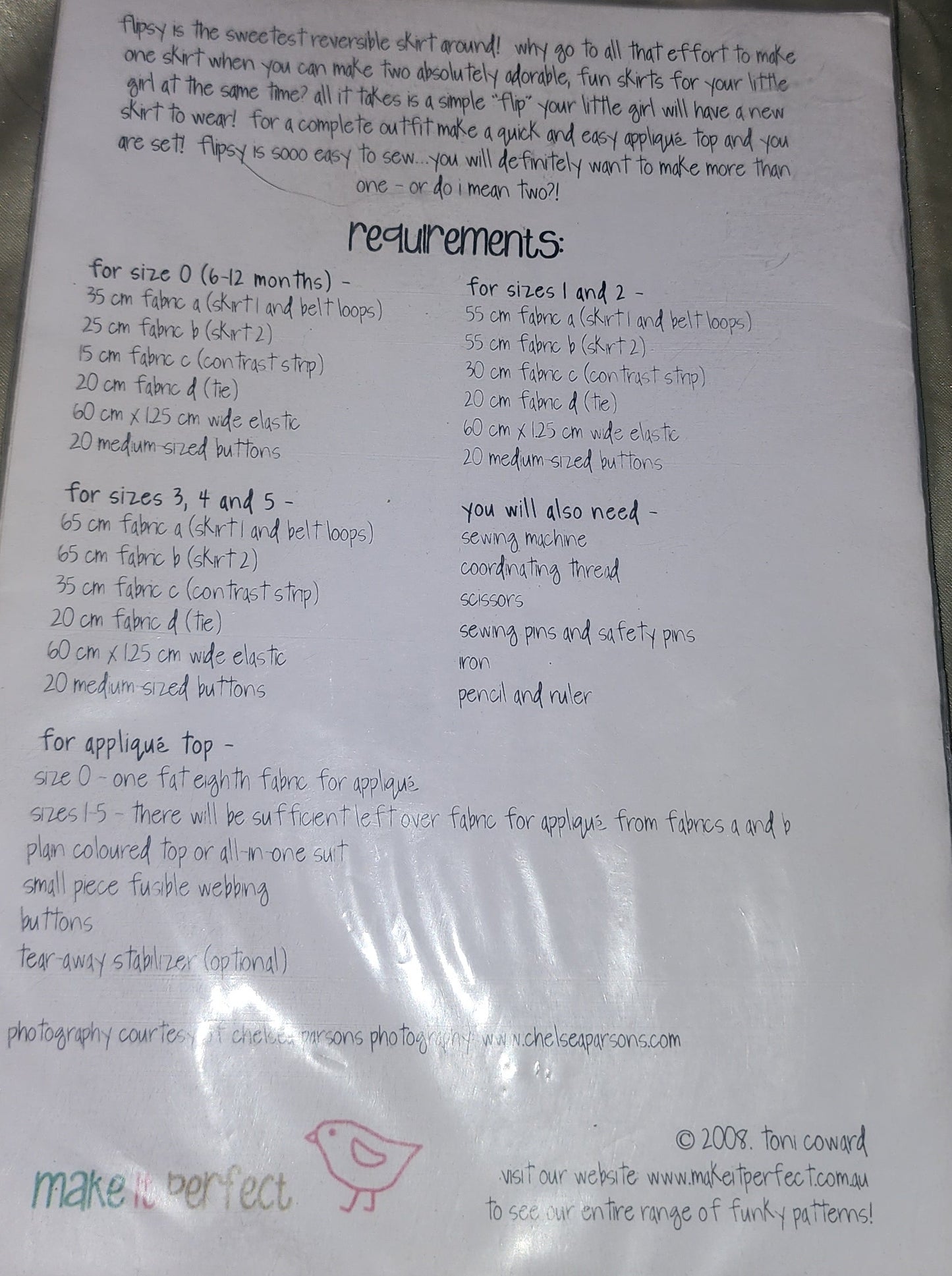 Flipsy Skirt by Make it Perfect (Reversible skirt)