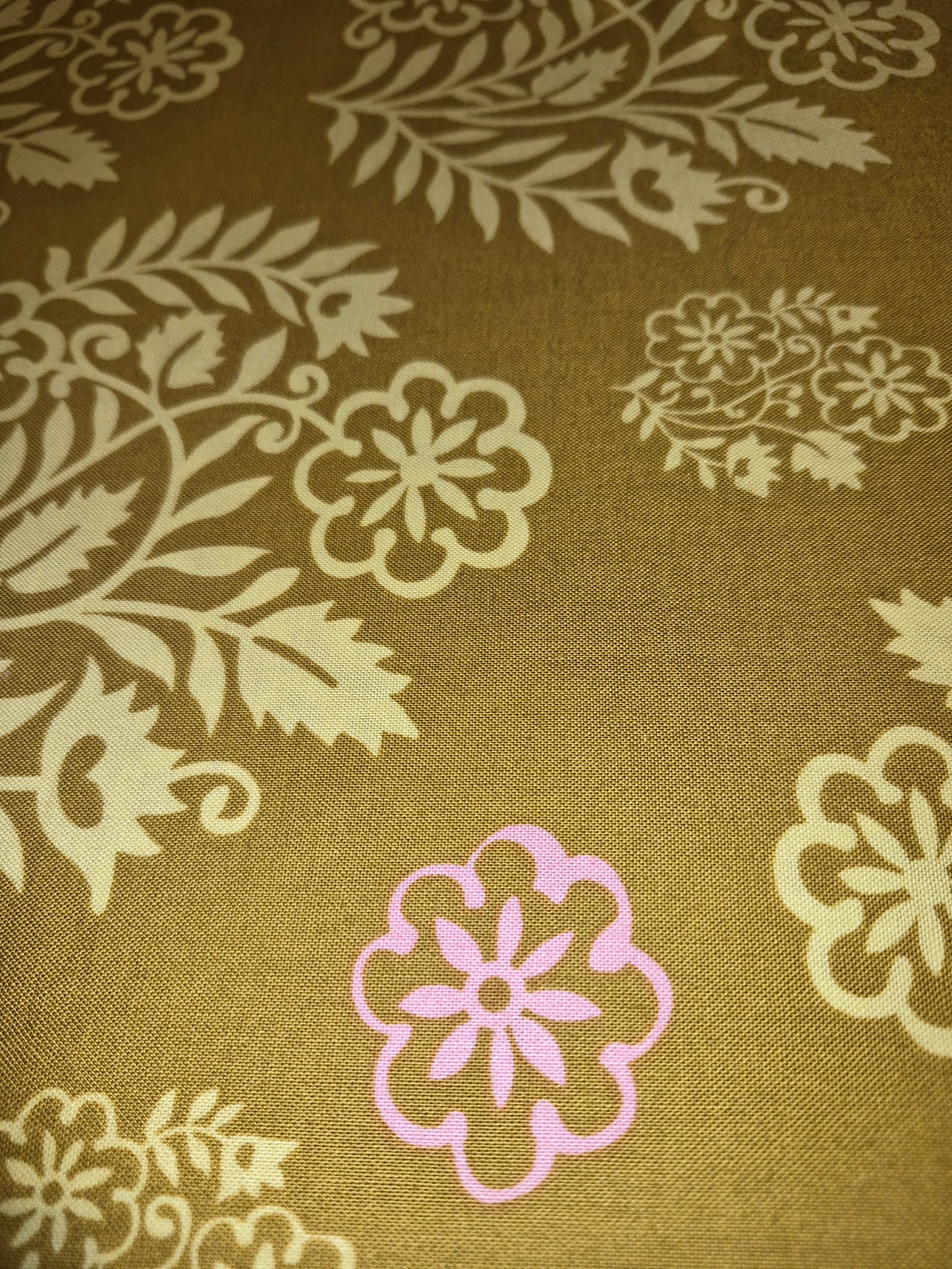Amy Butler - Temple Flowers - henna block floral Mustard