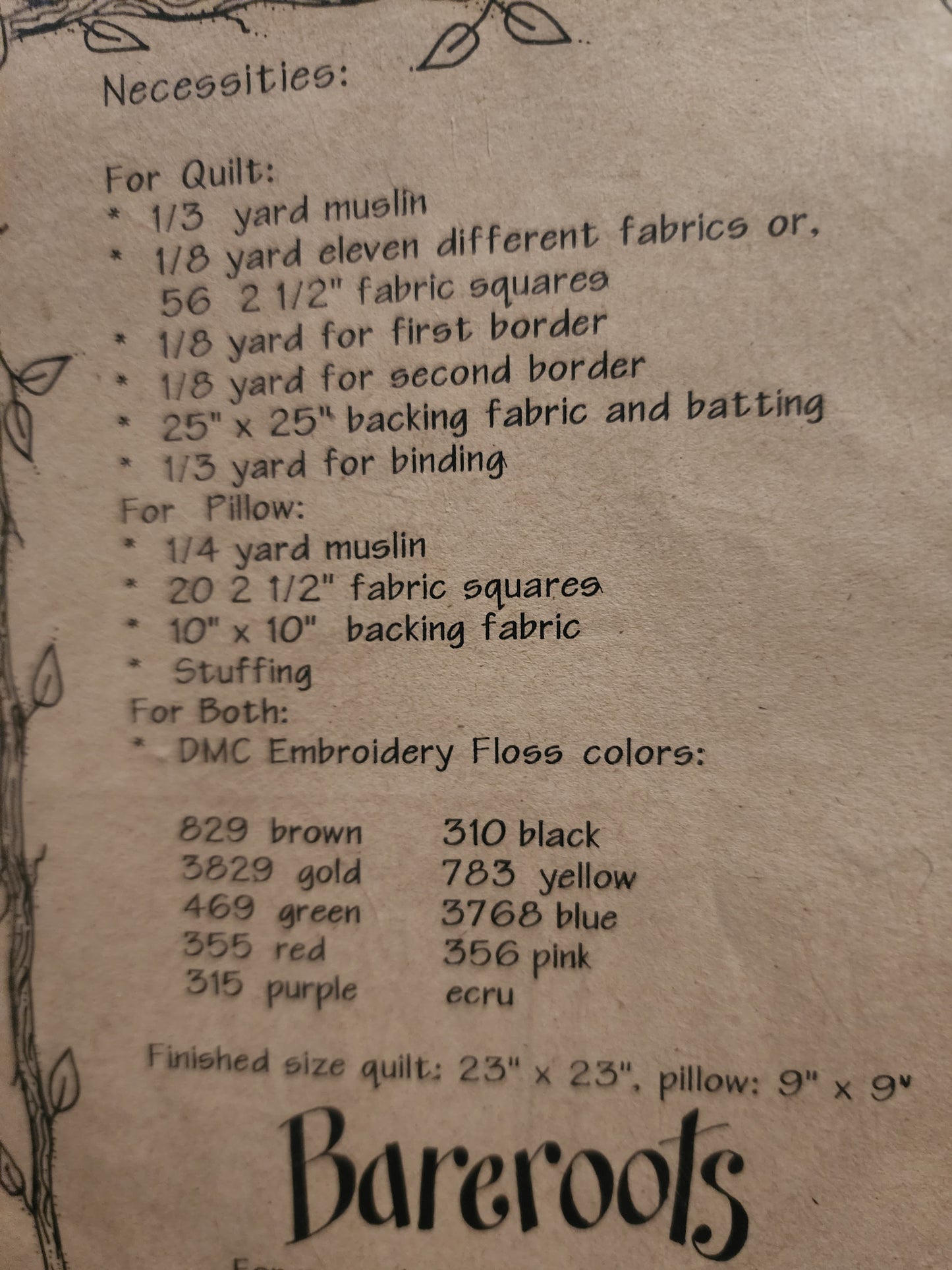 Basket Quilt and Pillows Patterns #57 by Bareroots