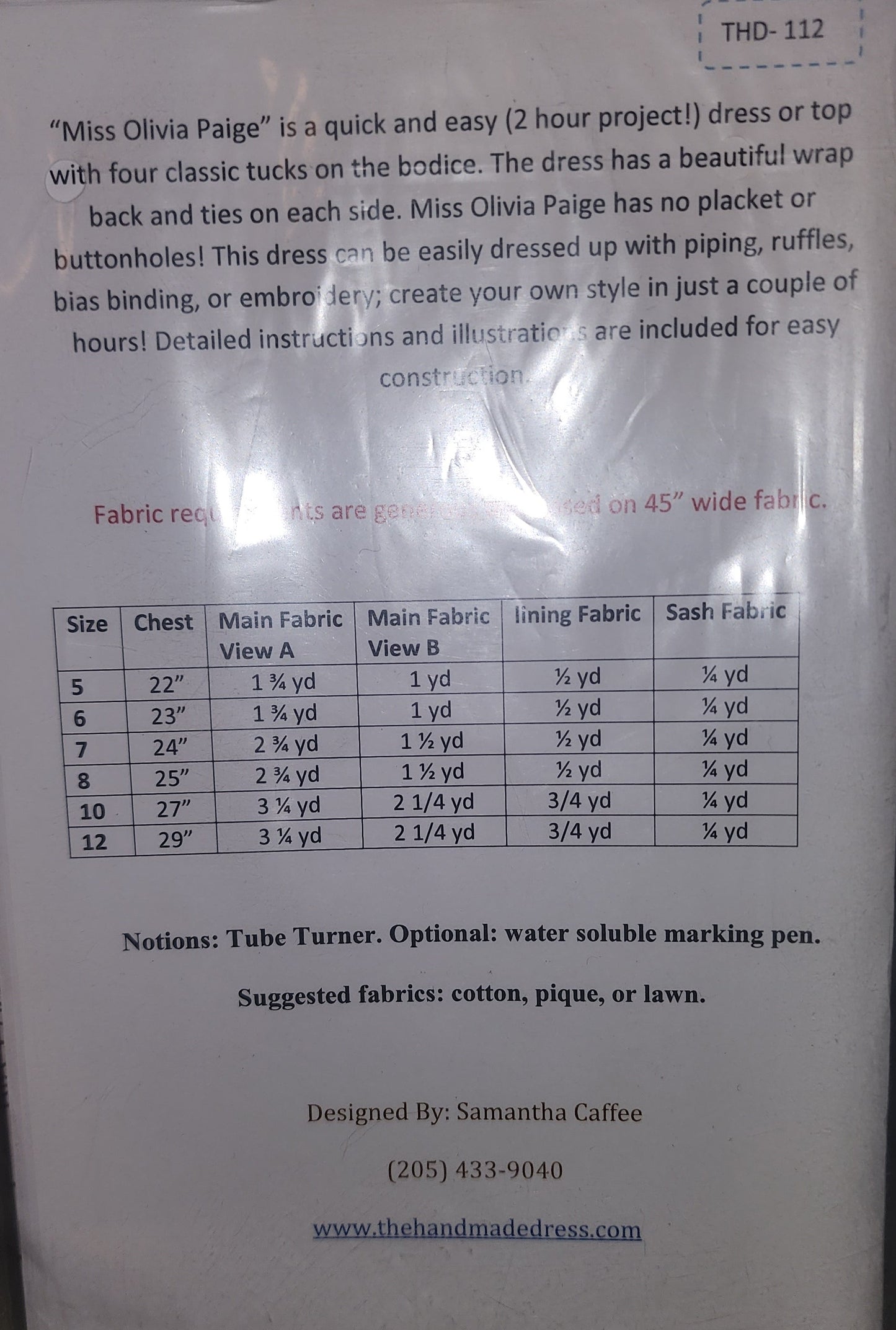 The Handmade Dress Miss Olivia Paige #112