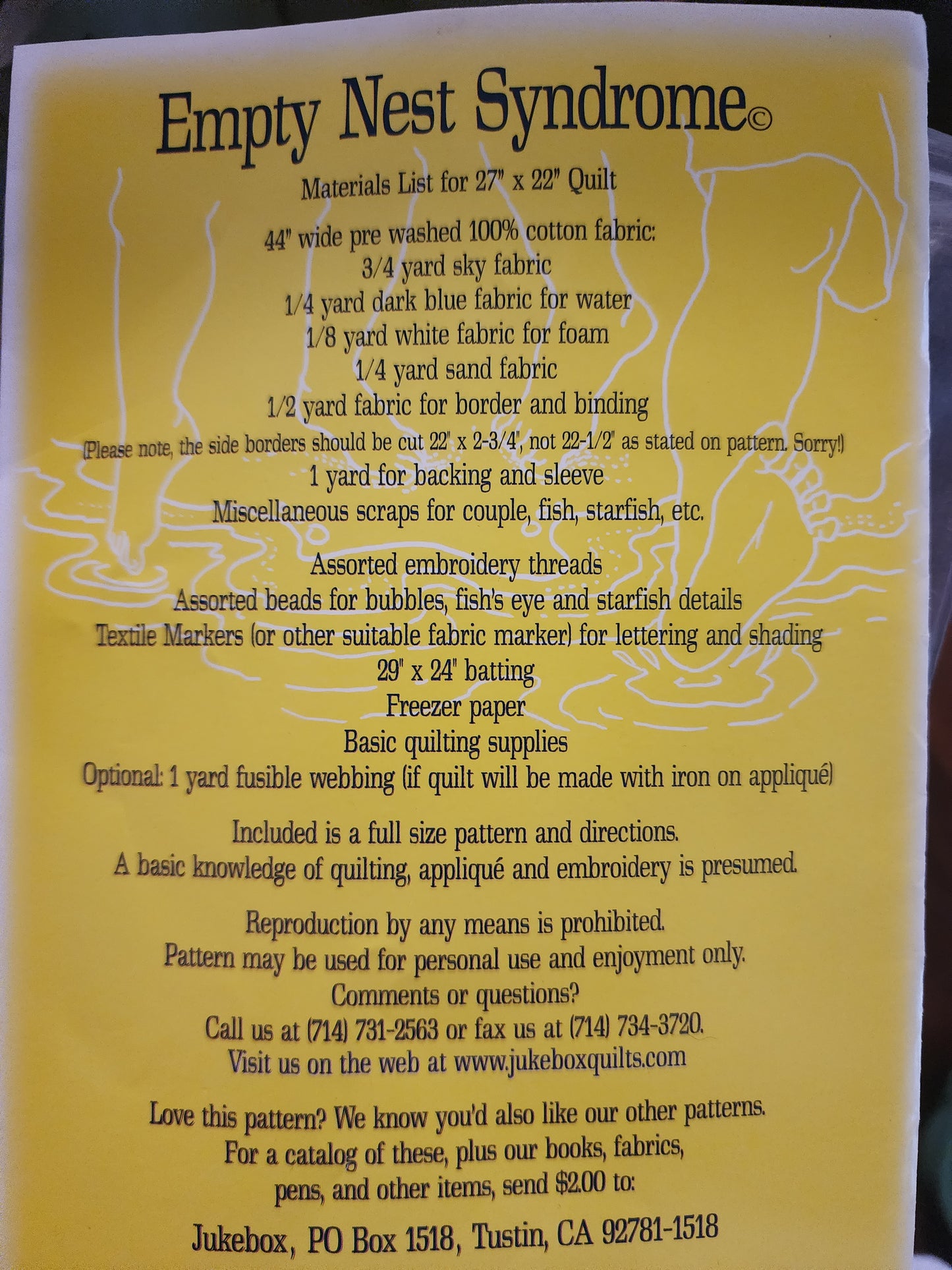 Empty Nest Syndrome quilt pattern by Jukebox Quilts